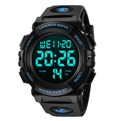 Digital Water Resistant To 50 Day of the LED Waterproof Sports Digital Instruction Manual Included Men's Watch, Meters, Date, Week, Alarm, Display,