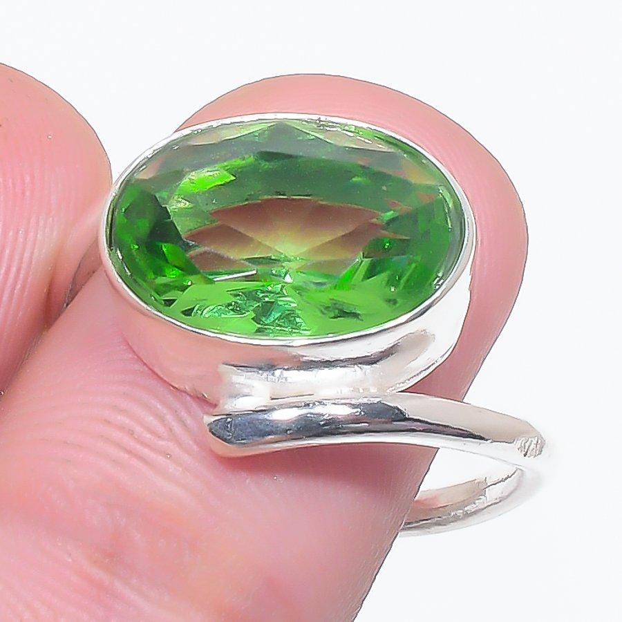 Tsavorite Gemstone 925 Sterling Silver Jewelry Ring Size 7.5