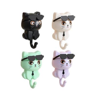2pcs Decorative Sturdy ABS Cats Head Hook for Elegant Wall Mounted Storage Solution Fashion Home Accessory Daily Use