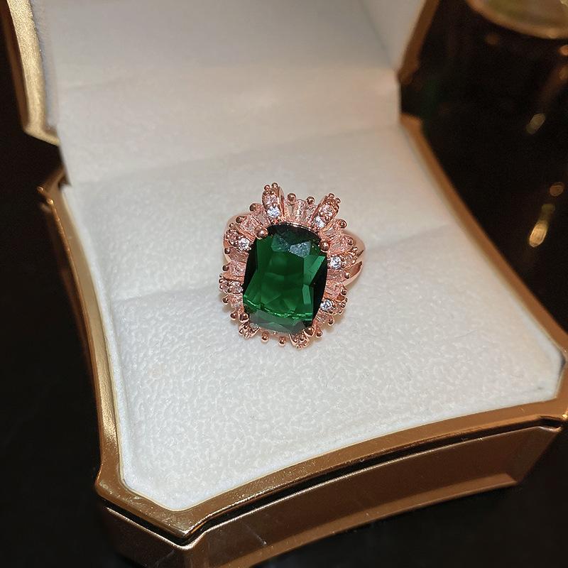 Zircon love open ring light luxury high sense index finger ring personality niche Internet celebrity ring fashion jewelry