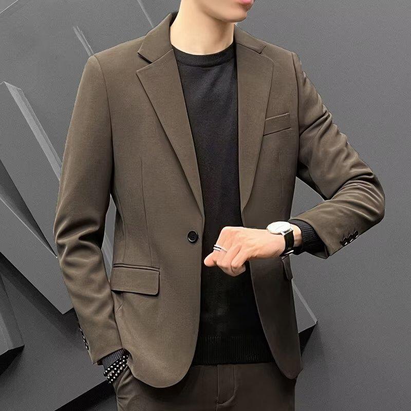 

Мужской приталенный деловой повседневный комплект пиджака в корейском стиле в стиле вестерн 5XL (220-250 jin)