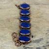 Faceted Blue Sapphire Bracelet Electroformed Copper Gemstone Bracelet Adjustable Chain Bracelet Handmade Bracelet Copper Jewelry For Gifts