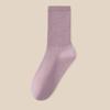 Female Spring and Autumn Leisure Pure Color Cotton Anti Pilling Tube Socks