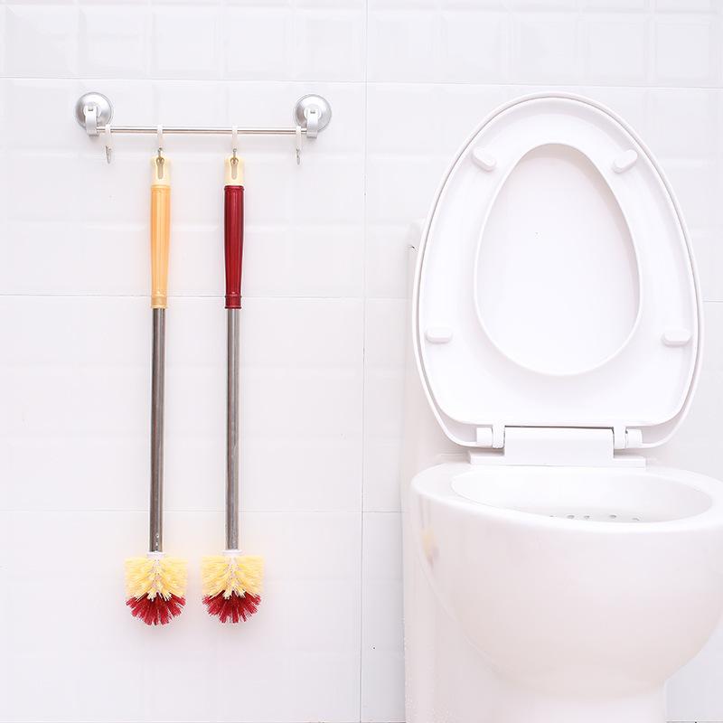 Yuanma Stainless Steel Wall-Mounted Toilet Brush with Long Handle for Bathroom Cleaning