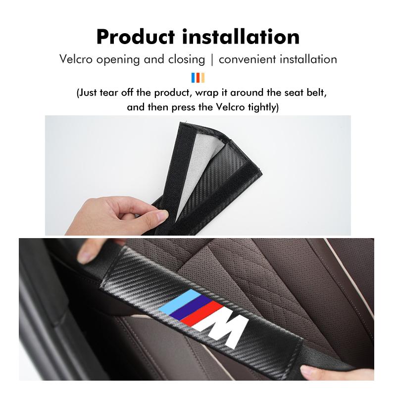 Carbon Car Seat Safety Belt Protector Pad Shoulder Accessories For BMW M Performance Alpina M3 M5 M6 X1 X3 X4 X5 G20