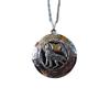 Punk Retro Silver Color Wolf Howling Under The Moon Feather Relief Round Pendant Necklace for Women Men Stainless Steel Jewelry