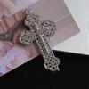 Gothic Crosses Barrettes For Women Punk Hair Clip Carved Metal Hairpin Fretwork 2000s Fashion Hair Jewelry