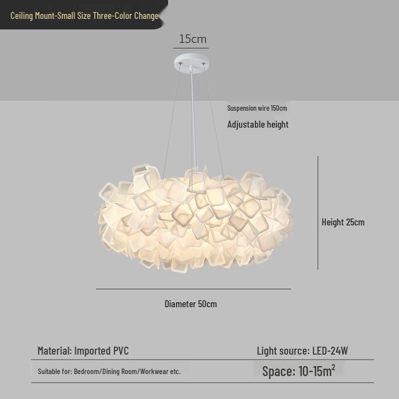 2025 Modern Minimalist Petal Ceiling Light - Full Spectrum, Warm & Romantic for Master Bedroom
