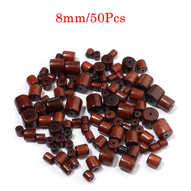 20-100Pcs Natural Cylindrical Wood Beads For Bracelets Making Spacer Round Wooden Beads DIY Handmade Necklace Charm Accessories