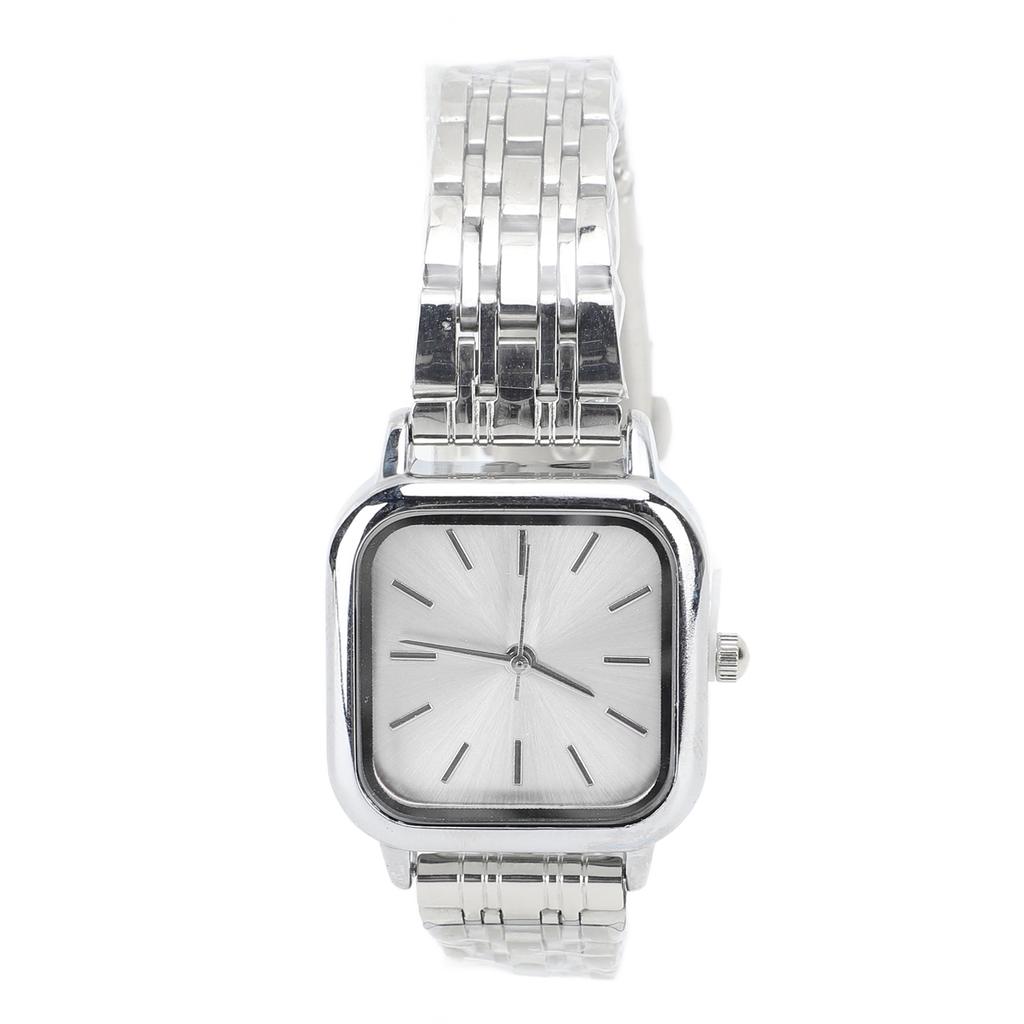 Women Quartz Watch Alloy Steel Strap Stylish Waterproof Ladies Square Wrist Watch for Daily Life
