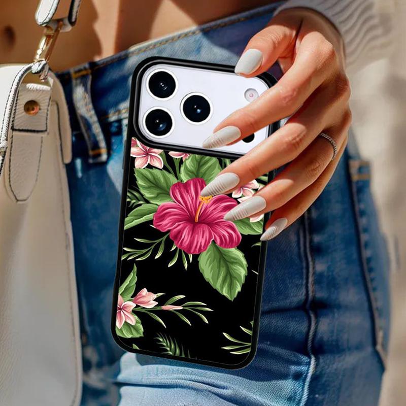 Monstera Flower Tropical Green Leaves Phone Case For iPhone 17 Air 14 15 13 12 Max Cover For Apple 16e 11 Pro Max Plus Coque