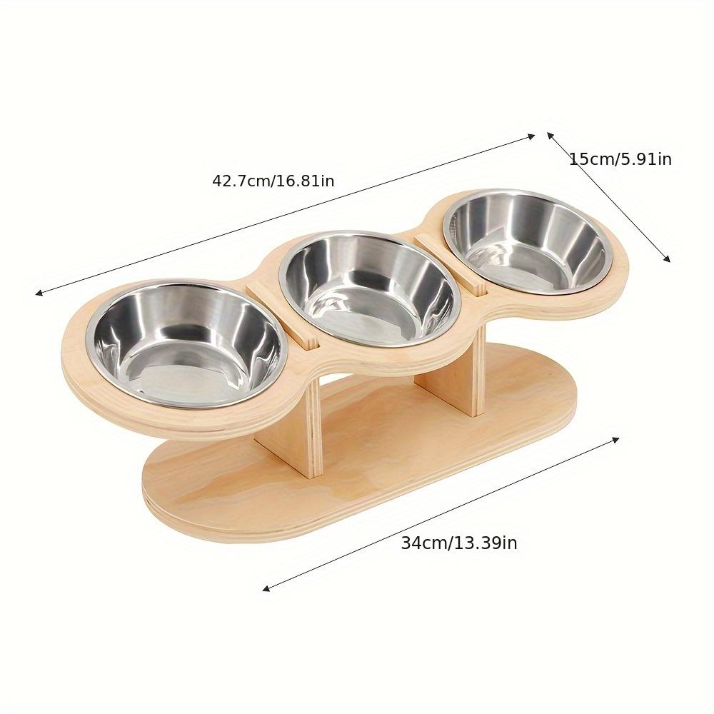 Ciotole per Gatti Rialzate Ciotole per Cibo per Gatti, Cuccioli Cani Piccoli, Supporto Rialzato per Ciotole per Cani Ciotola Alimentatore Regolabile Supporto per Ciotole Acqua Cibo per Cani Gatti con 3 Ciotole in Acciaio Inossidabile