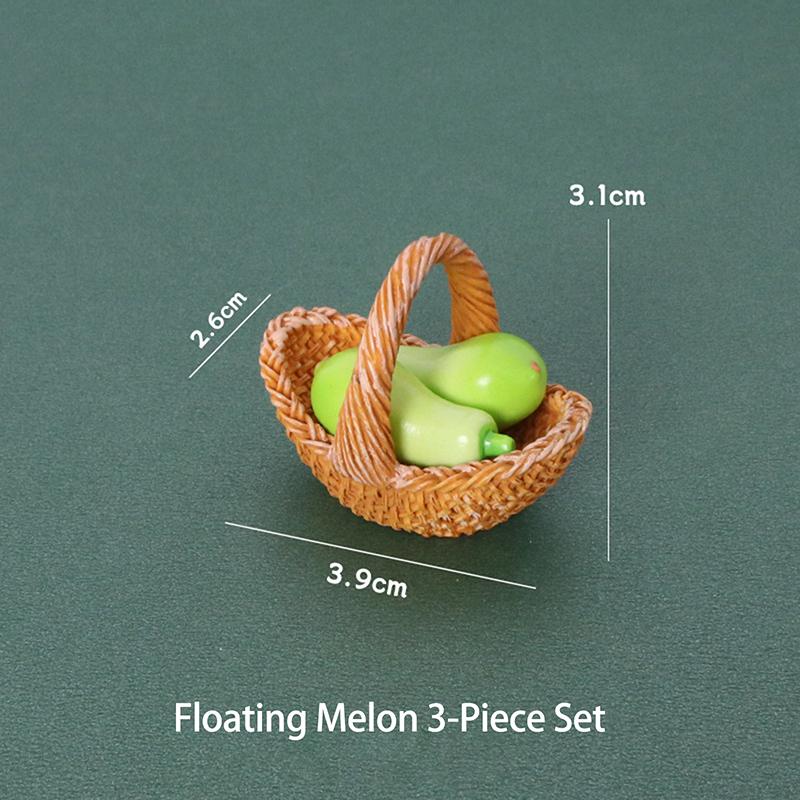 3Pcs/Set Dollhouse Simulation Vegetable Handheld Basket Model Mini Vegetables Decoration For 1/12 Dolls House Kitchen Play Toys
