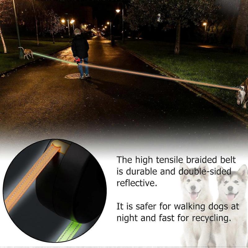Leash, dog leash, double for 2 dogs, flexible retractable, durable pet accessory