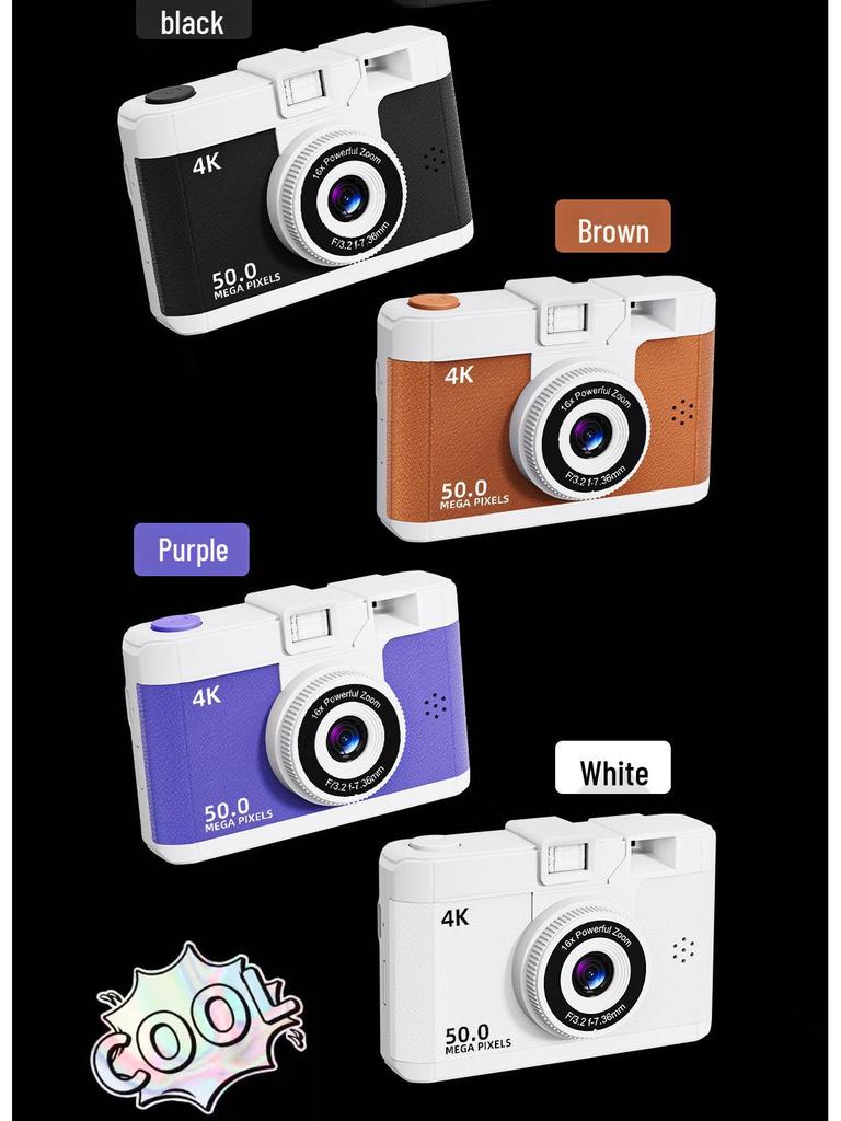New Wi-Fi CCD Camera: Auto Print, Ultra-HD Photos, Dual Front & Rear Cameras, Video Recording