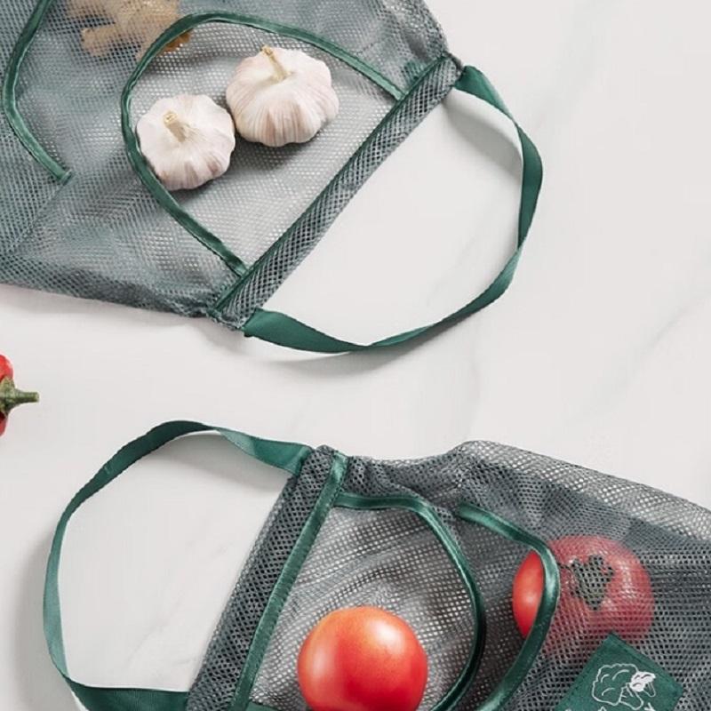 Reusable Fruit And Vegetable Hanging Bag, Onion, Ginger, Garlic Storage Mesh Bag, Portable Handheld Hollow Breathable Household Storage Bag