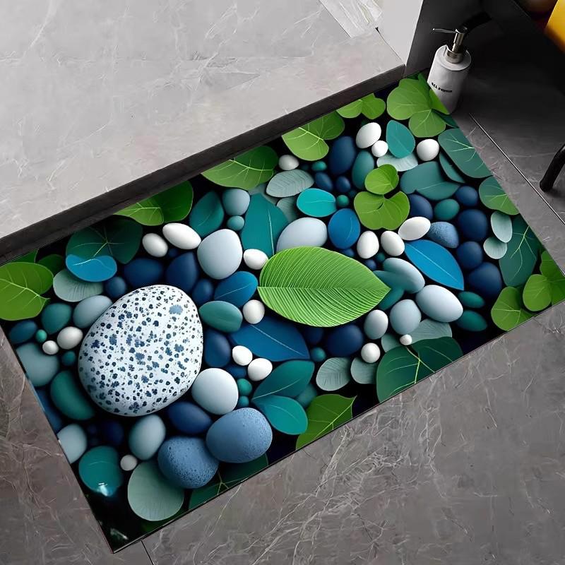 Luxuriöse 3D-Kiesel Diatomeenerde Fußmatte - Schnelltrocknend & Wasserabsorbierend für Eingang & Badezimmer