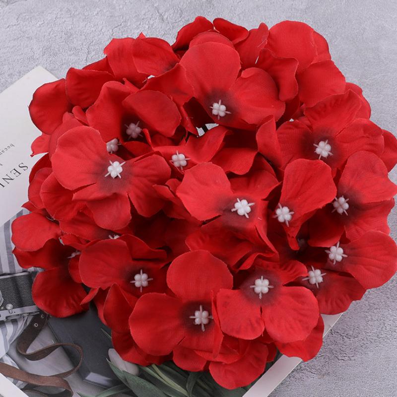 10 PCS Fake Hydrangea Artificial Flowers Faux Silk Hydrangeas Flowers Heads with Stems Real Touch for Home Wedding Party Table Decor