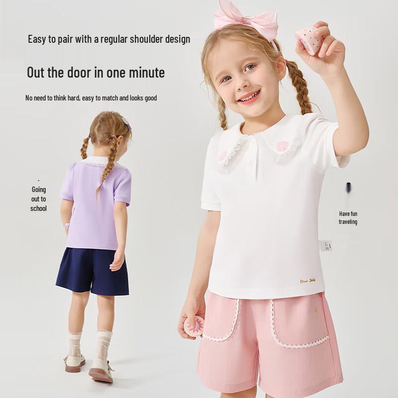 Classic Teddy Girls' Peter Pan Collar Polo Shirt
