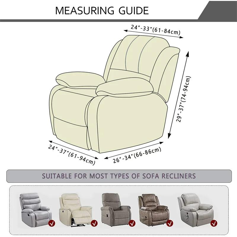 4Pcs Split Thicken Recliner Chair Cover Elastic Jacquard Single Sofa Covers  Chair Slipcovers Stretch Armchair Protector