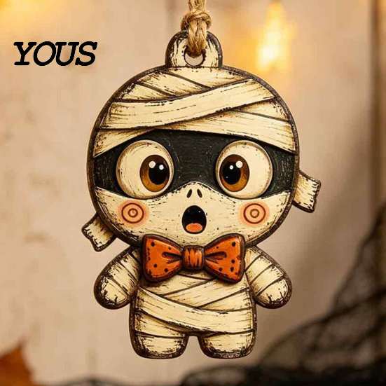 Moisture Proof Decorative Accents Halloween Wooden Hanging Decor, Vintage Ghost Pumpkin Pendant Decorations, Cartoon Durable Indoor Accessories Style