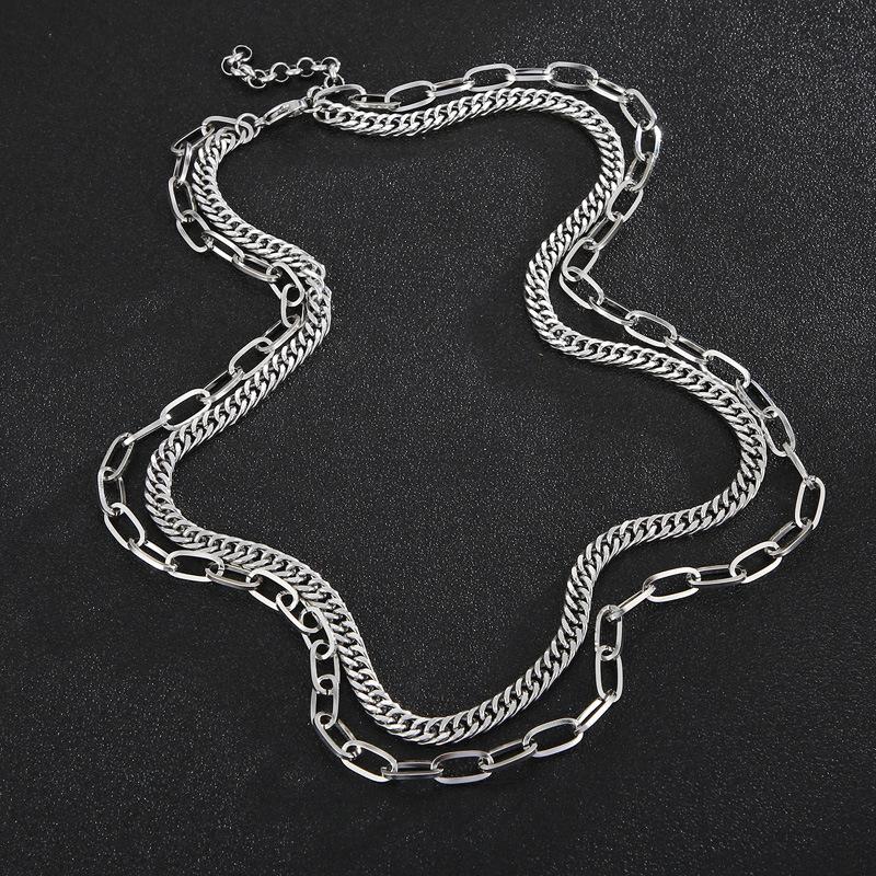 

Хип-хоп предмет из титановой стали ручной работы с двухслойной цепочкой от свитера.