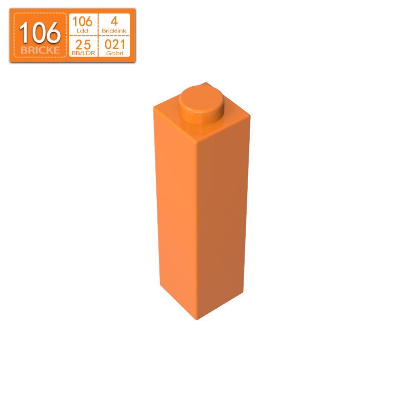 BRICKE 1x1x3 Brick, Lego-Compatible, 14716 MOC Loose Parts for Building Blocks Education. 50g (~42pcs)