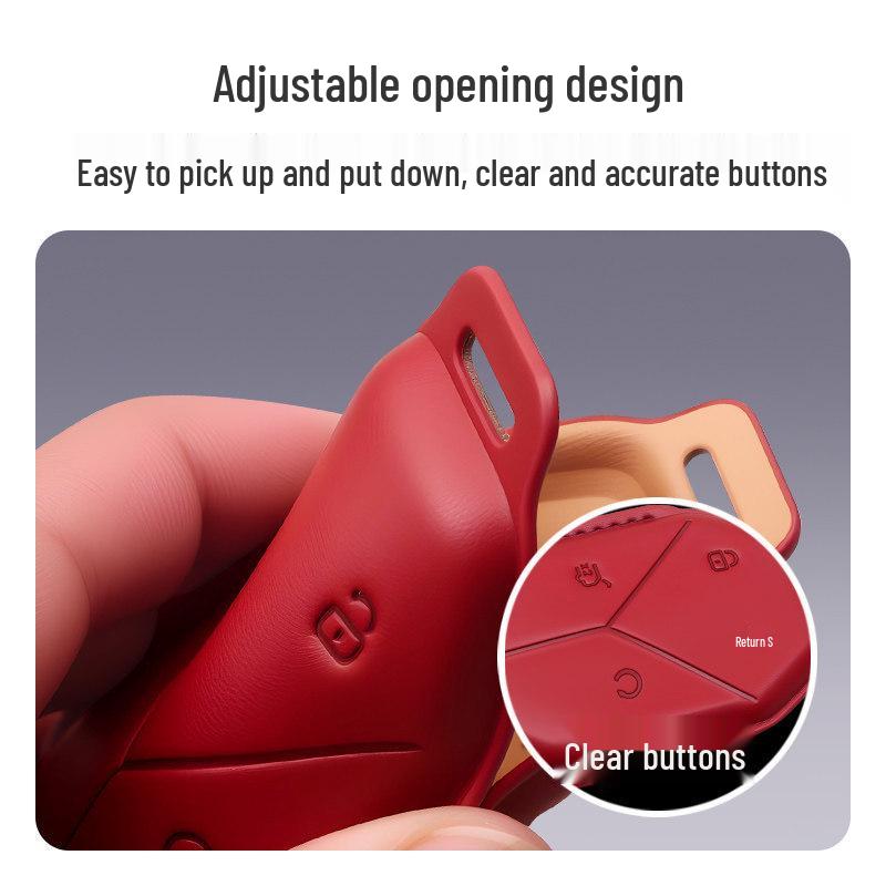 Equation Leopard Titanium Key Case: Genuine Leather, Anti-Fall, Interior Modification Accessory for 3-7 Keys