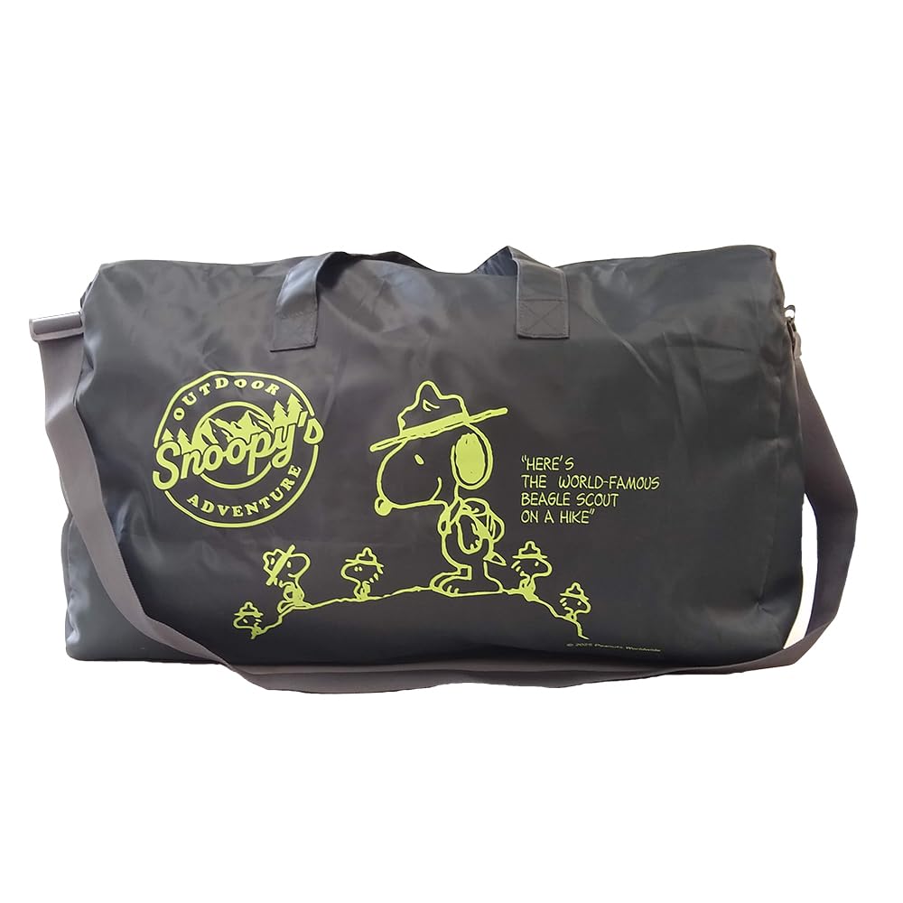 Cute Snoopy Boston Large Capacity with Large Shoulder Strap and Mountain D Green Bag, (35 Liters), Foldable, Pouch,