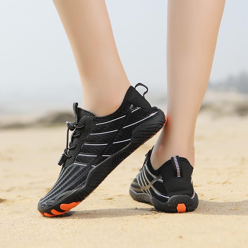 

35-46 Обувь для фитнеса и йоги. Мужская многофункциональная однотонная обувь для водного спорта. Уличная походная обувь. Женская крупномасштабная пляжная обувь для дайвинга. 46 чёрный