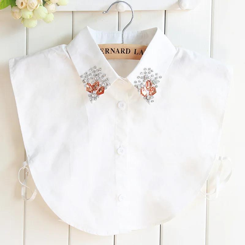 Fashion White Cotton Shirt Fake Collar Women False Collar Removable Clothes Detachable Collar Lapel Blouse Top Neckwear
