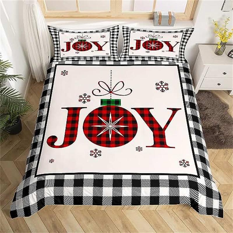 Christmas Duvet Cover Gold Reindeer Bedding Set Boys Girls Room Decor Blue Christmas Tree Comforter Cover Western New  Theme