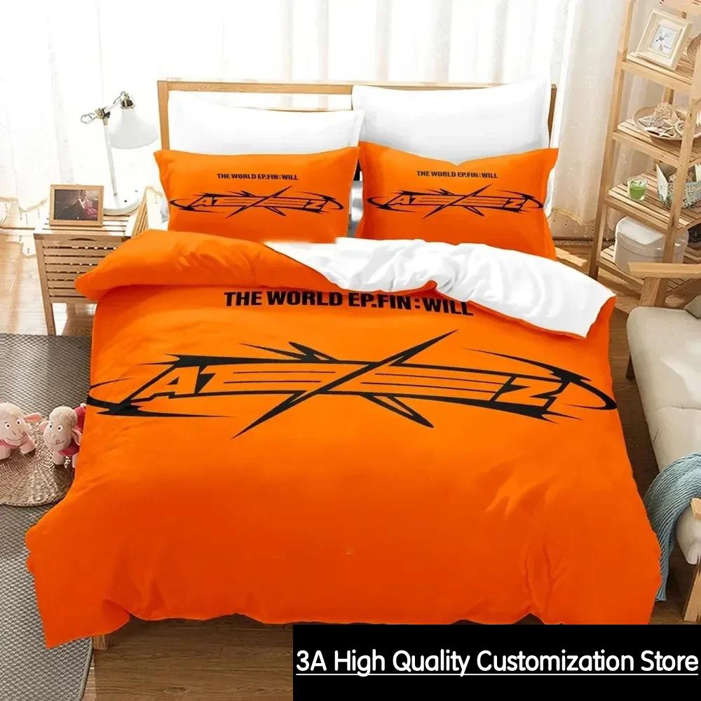 El Mundo Ep.fin Will ATEEZ Juego de Ropa de Cama Funda Nórdica Juego de Cama Funda de Colcha Funda de Almohada Edredón tamaño King Queen Ropa de Cama para Niños Adultos