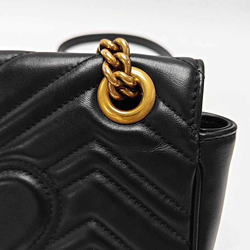 [Pre-Owned] Gucci GG Marmont Matelassé Mini Bag 'Black' - Very Good #1L5KGXE