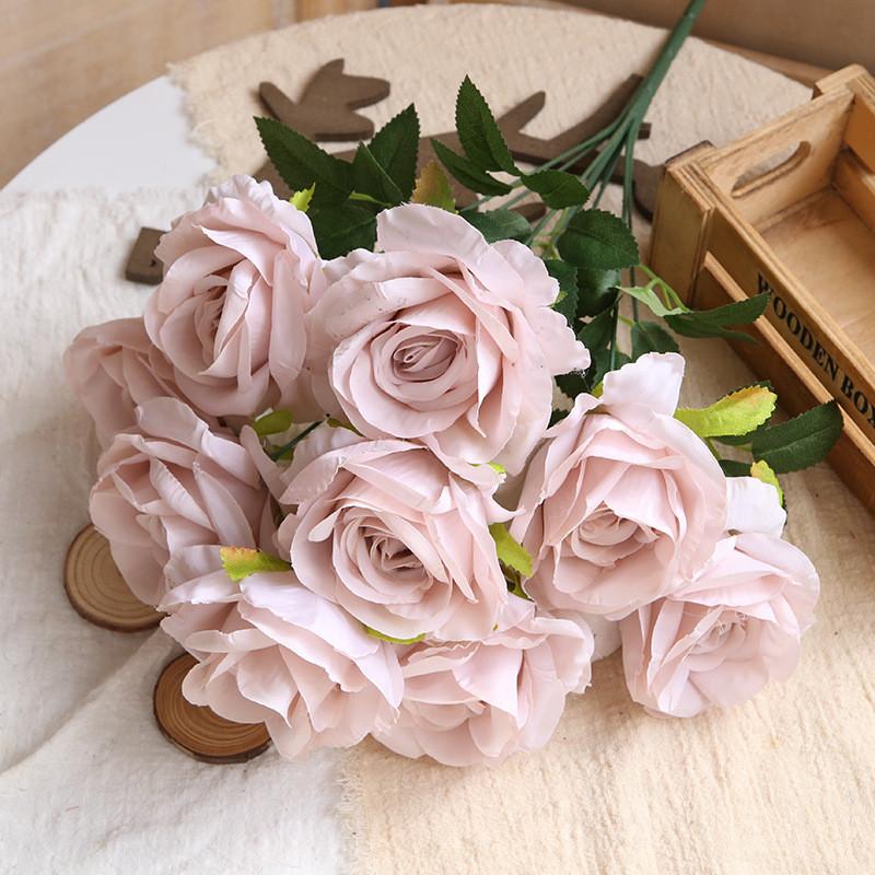 Geprägtes Rosenstrauß Seidenblume Für Hochzeitsdekoration Und Home Styling