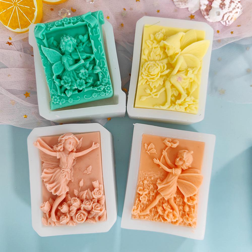Retro Praying Angel Garden Fairy Silicone Mold for Soap, Candle, or Plaster Epoxy