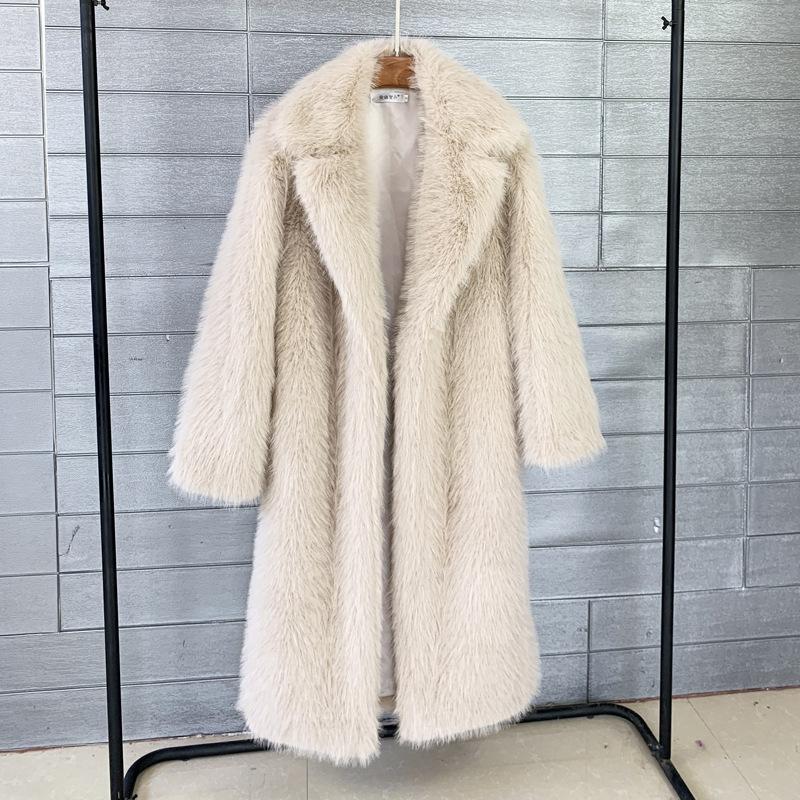 Toka imitation fox fur imitation fur fox fur long knee suit collar fur coat coat