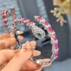 Elegante Conjunto de Joyería para Mujer con Pulsera de Serpiente de Granate Rojo y Anillo de Diamante Elegante Diseño de Serpiente Primaveral