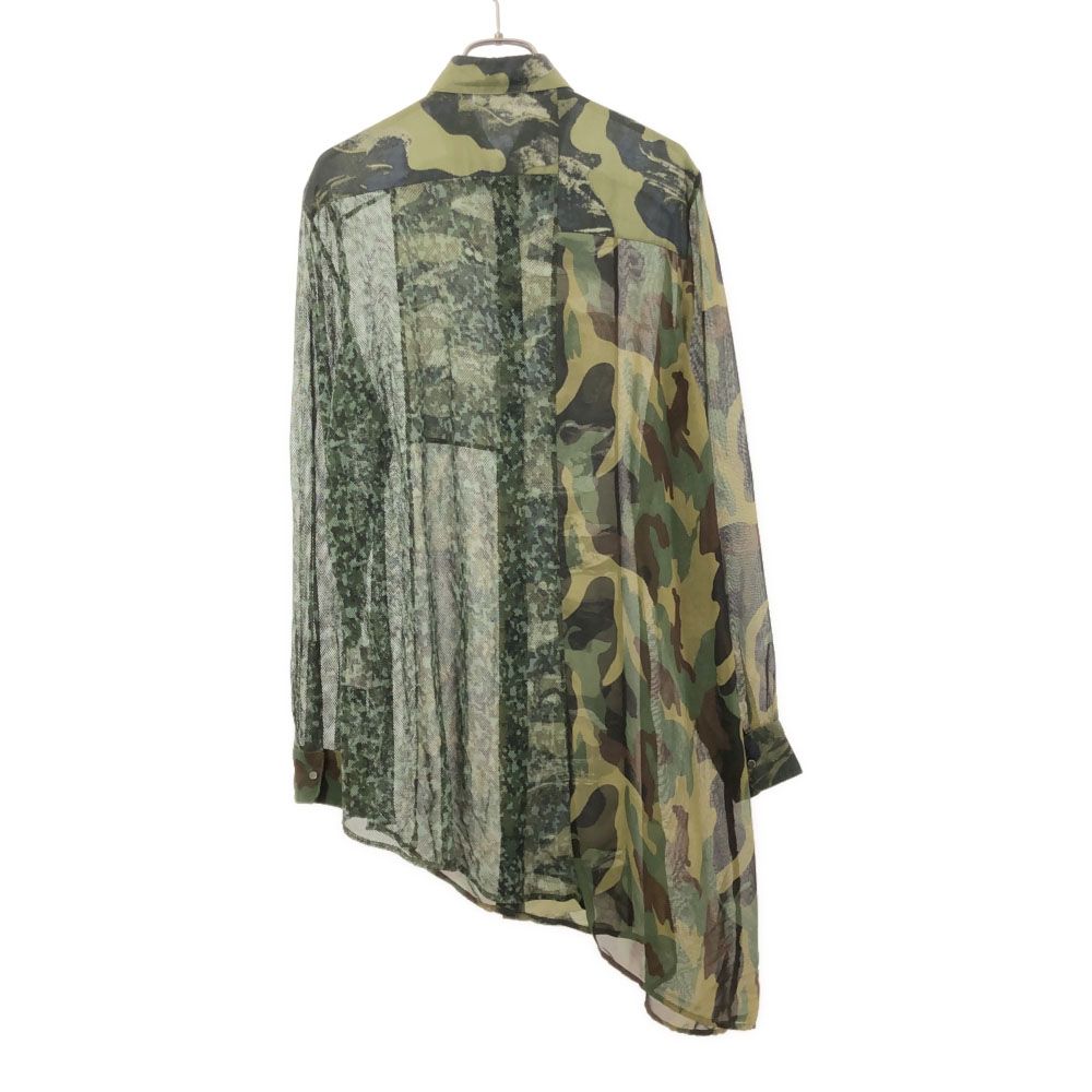 DIESEL camouflage Long sleeve asymmetry shirt XS Different material Women Used