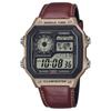 STANDARD Series 100 Meters Waterproof Quartz Leather Strap Men's Watch Gray Dial AE-1200WHL-5AV