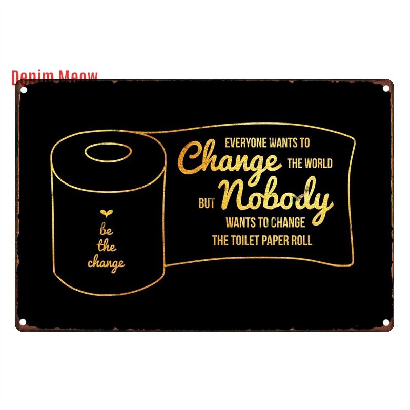 Funny Personalized Washroom, Metal Tin Signs, Vintage Toilet Sign, WC Lavatory Wall Art, Bathroom Decor, Restroom Plates, WY156