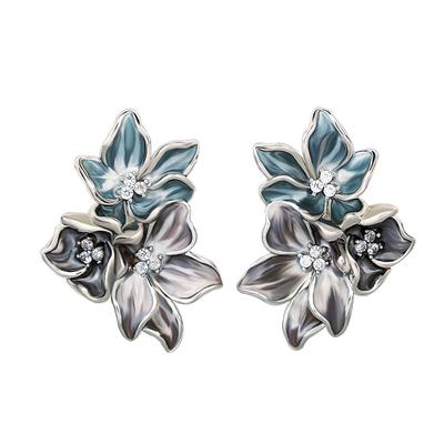 Klassieke Oorbellen voor Dames Elegante Bloemvorm Oorbellen Handgemaakte Emaille Sieraden Bruiloft Bruids Oorbellen