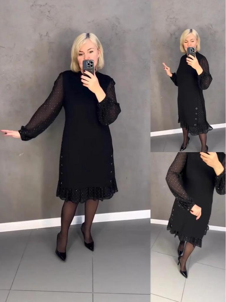 European & American Style Elegant Floral Patchwork Long-Sleeve Dress (2025)