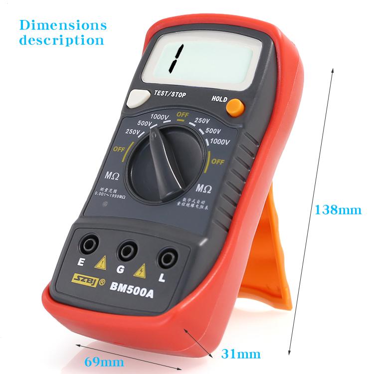 SZBJ BM500A digital insulation resistance tester, electronic shake table, 1000V 250V megohmmeter, resistance meter