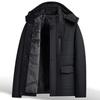 Men's Down Coats - Thick Fleece Hooded Insulation Jacket Mens Winter Cotton Coat