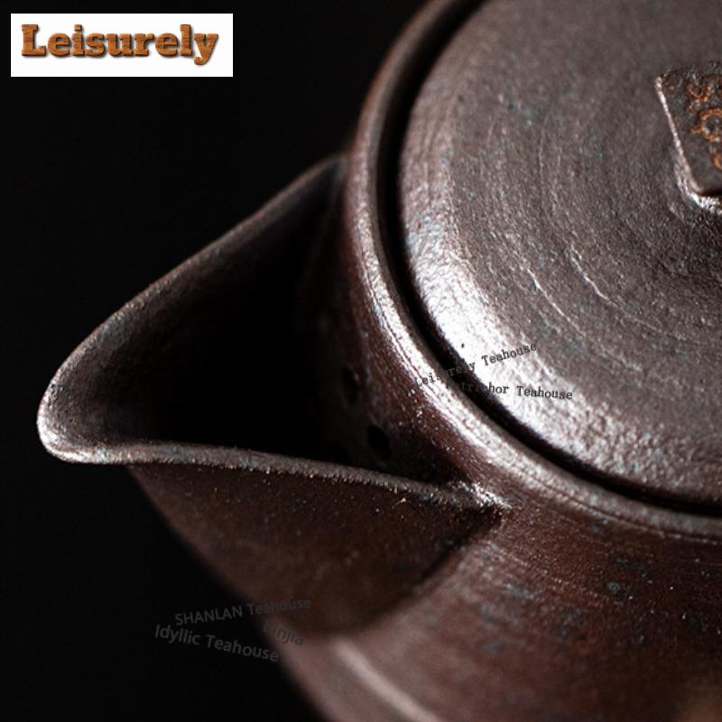 111ml Old Rock Clay Hand Grab Teapot Handmade Tea Infuser Pot Tea Brewing Kettle With Ball Hole Teaware Accessories Collection
