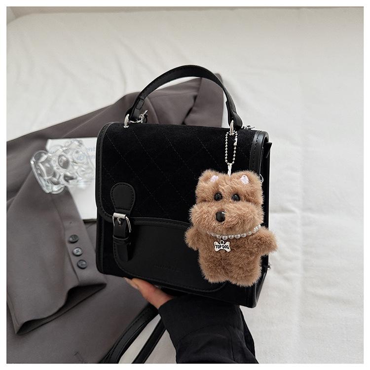 

College style niche backpack women s 2025 new retro fashion contrasting color messenger bag travel small backpack чёрный