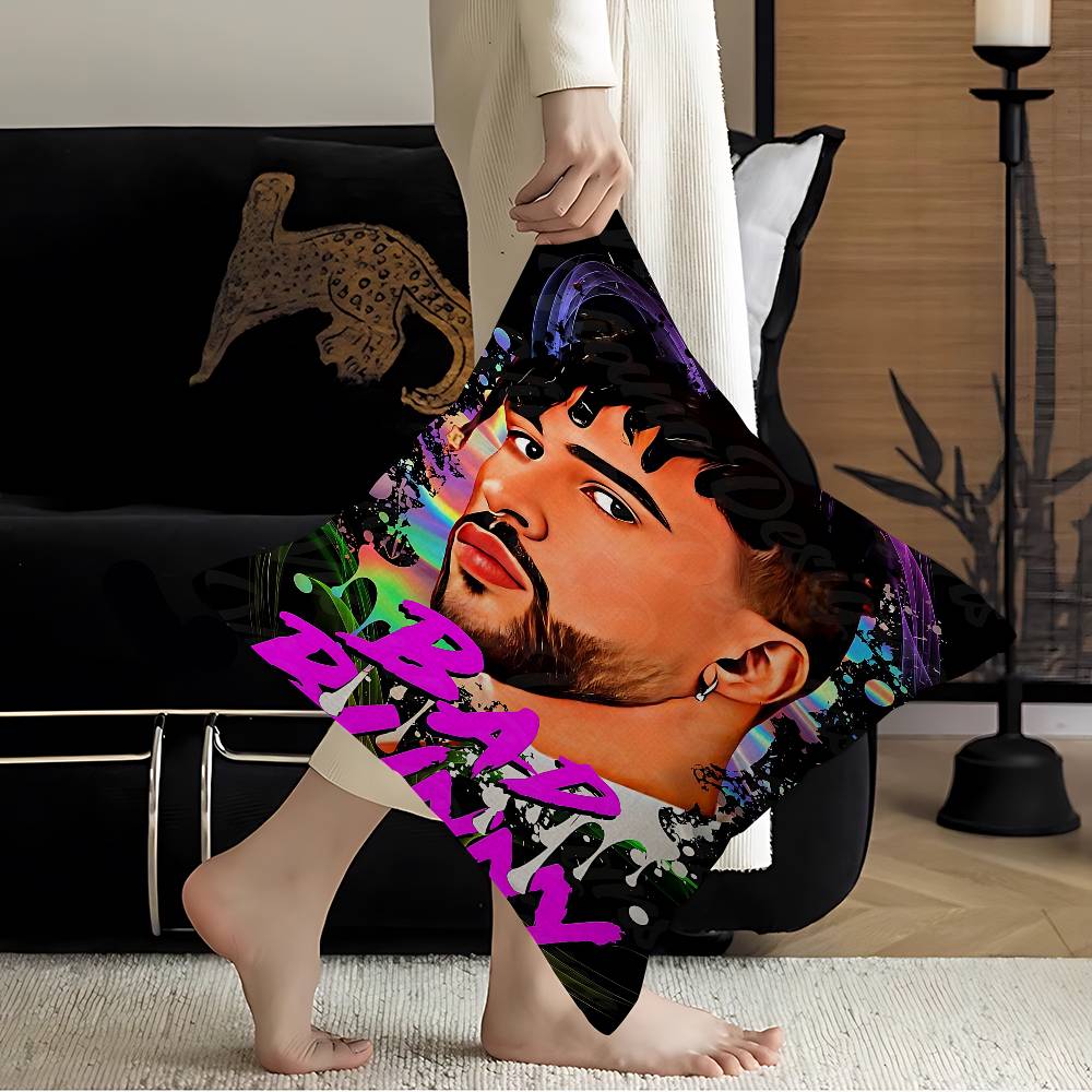Pop Hip Hop Rapper Bad Bunny Pillowcases Home Bedding Decorative Pillow Cover Wedding Super Soft Pillow Case