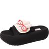 Fashion thick-soled Velcro one-word slippers summer cartoon cute casual outer wear simple girls flat-bottomed cool slippers