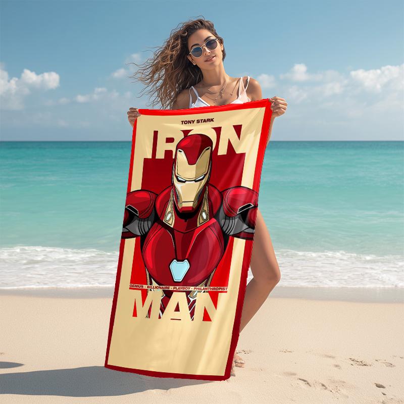 1Pc Iron Man Tech Hero Beach Towel Microfiber Beach Towel Thin Absorbent For Beach Swimming Yoga Bath Sports 0917273